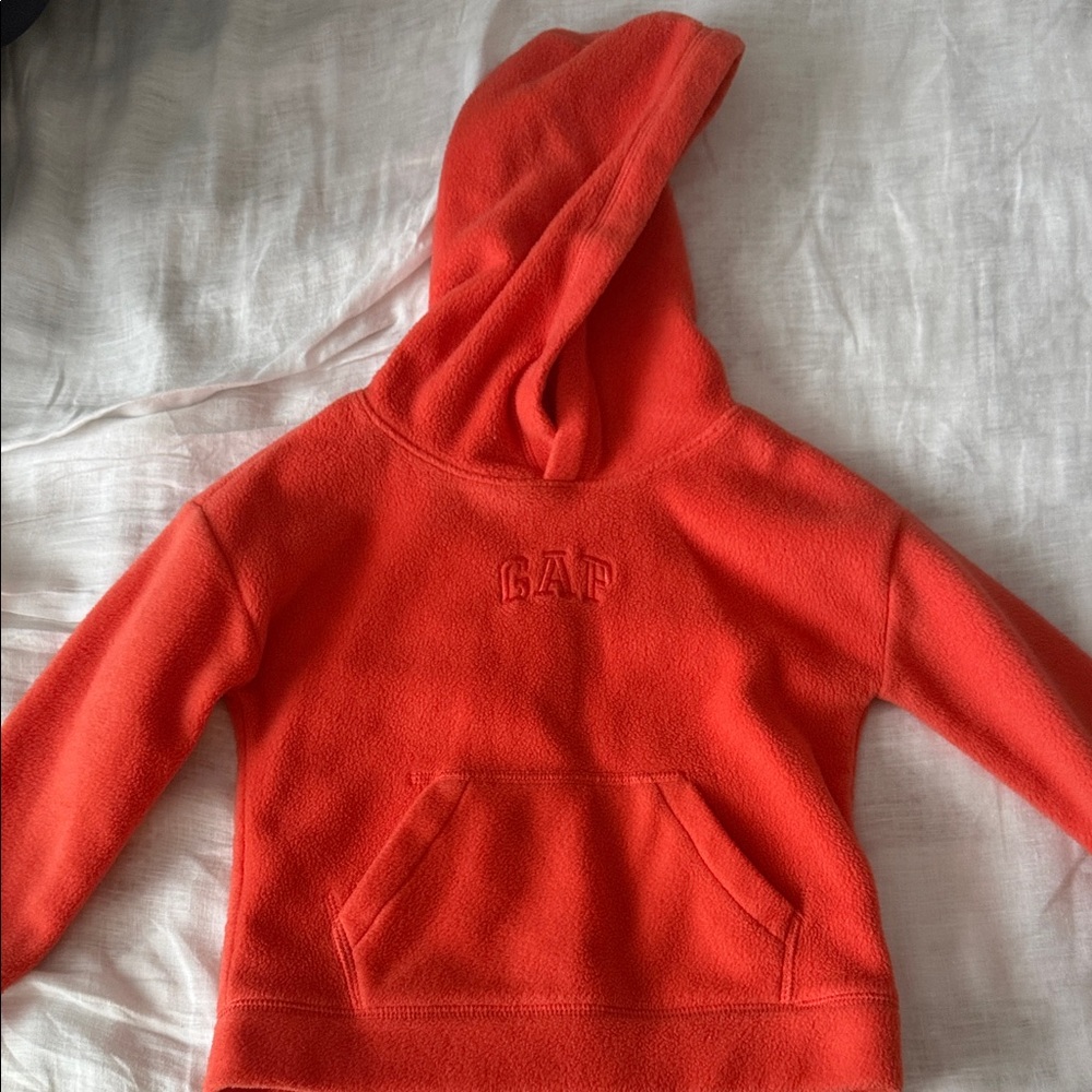 GAP Kids Coral-Orange Hooded Fleece Sweatshirt
